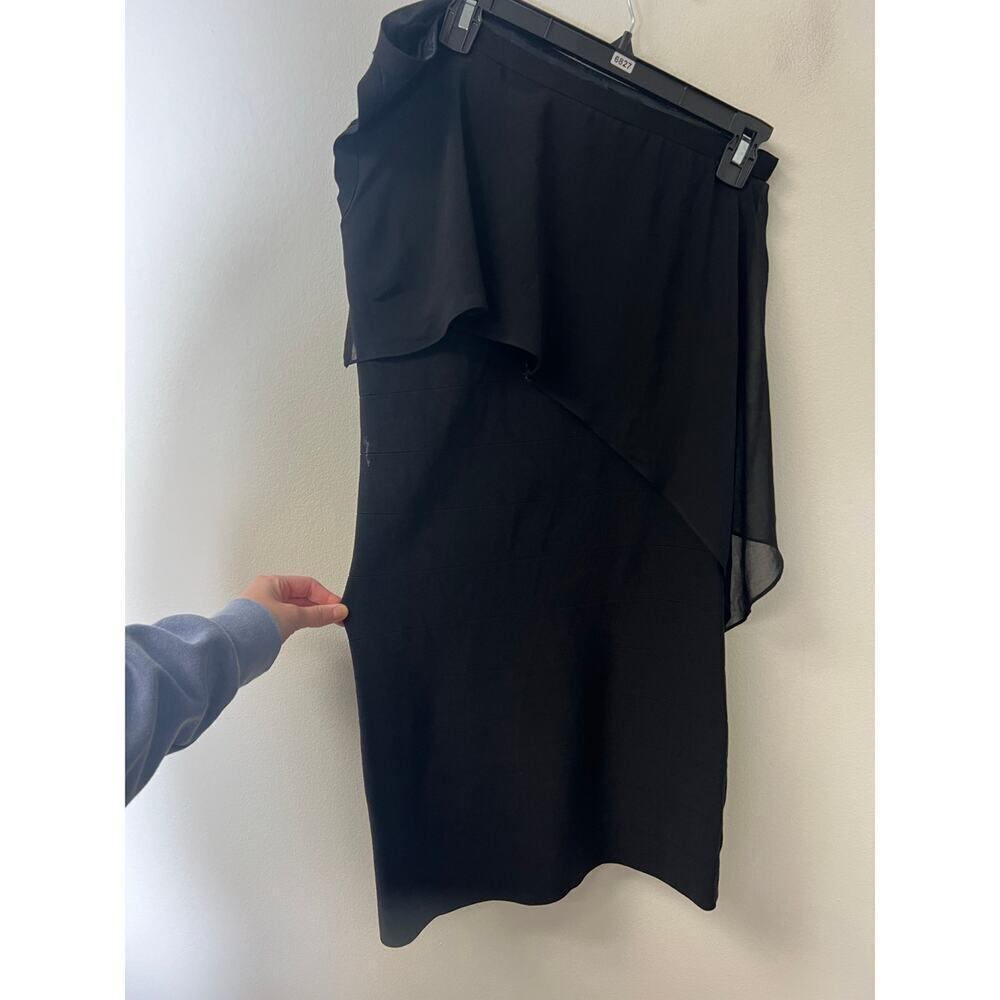 Bebe Black One Shoulder Mini Dress Size Large - Picture 2 of 6